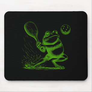Alfombrilla De Ratón Rana divertida jugando deportes de pickleball padd
