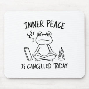 Alfombrilla De Ratón Rana Divertida Meditación Yoga Meme Arte Ingenuo P