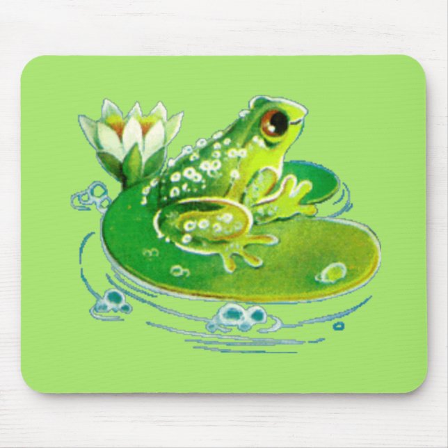 Alfombrilla De Ratón Rana en una charca Mousepad (Frente)
