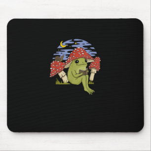 Alfombrilla De Ratón Rana fanática de los libros con sombrero de hongo