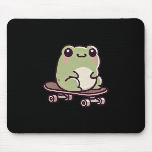 Alfombrilla De Ratón Rana Kawaii En Un Patineta Divertido Patinaje 
