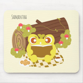 Alfombrilla De Ratón Rana picnic Leyendo Un Libro