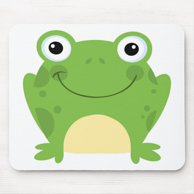 Alfombrilla De Ratón Rana redonda feliz (Frente)