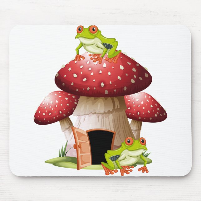 Alfombrilla De Ratón Rana sobre hongos (Frente)