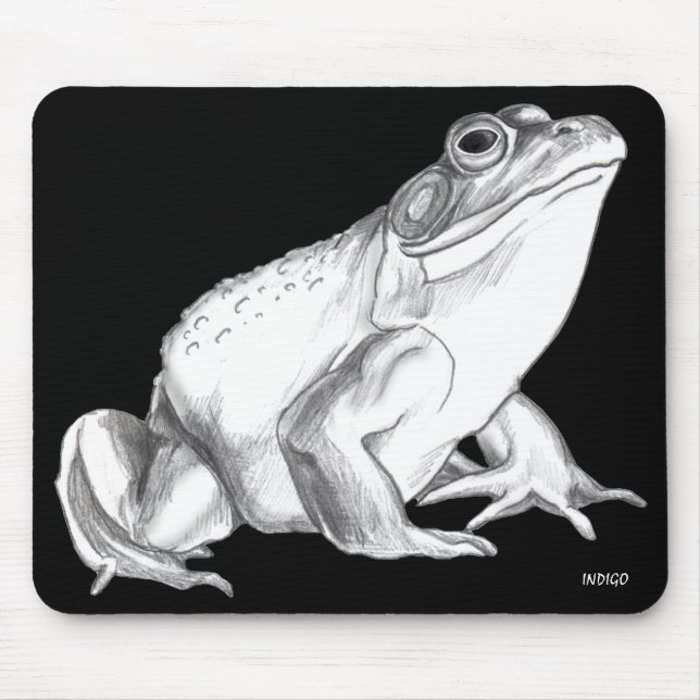 Alfombrilla De Ratón Rana toro Art Mousepad Rana Regalos Decoración (Frente)