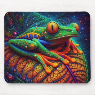Alfombrilla De Ratón Rana Vibrante De Árbol Colorido