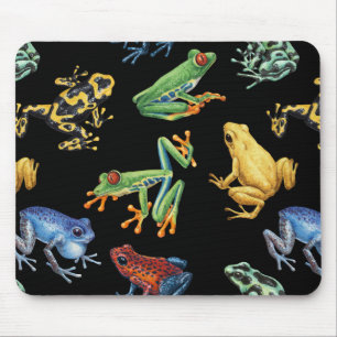 Alfombrilla De Ratón Ranas en negro