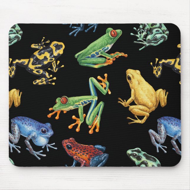 Alfombrilla De Ratón Ranas en negro (Frente)