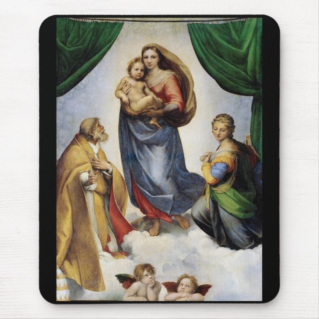 Alfombrilla De Ratón Raphael , Sistine Madonna (Frente)