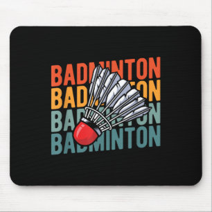 Alfombrilla De Ratón Raqueta de bádminton retro equipo - jugador volant