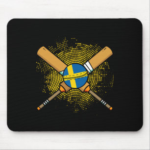 Alfombrilla De Ratón Raqueta de cricket sueca y bandera de Suecia Ll