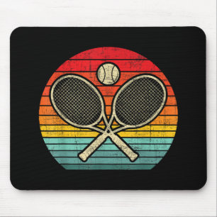 Alfombrilla De Ratón Raqueta de tenis cruzada retro vintage - Amante de