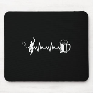 Alfombrilla De Ratón Raqueta del jugador Badminton - Heartbeat Ekg Badm