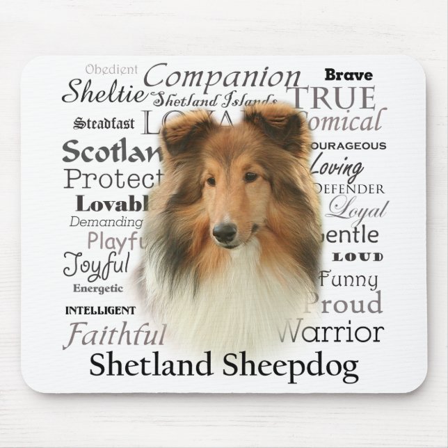 Alfombrilla De Ratón Rasgos Mousepad de Sheltie (Frente)