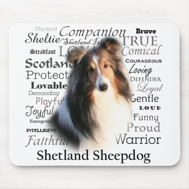 Alfombrilla De Ratón Rasgos Mousepad de Sheltie (Frente)