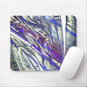 Alfombrilla De Ratón Rasgos rasgados sobre la textura plateada bajo el 