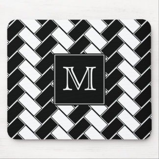 Alfombrilla De Ratón Raspa de arenque blanco y negro Mousepad del