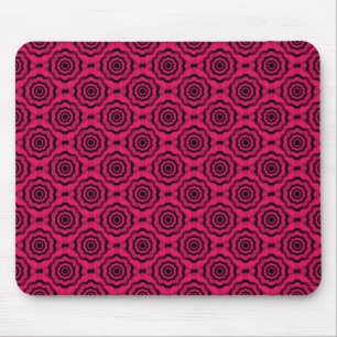 Alfombrilla De Ratón Raspberry Black Flower Seless Pattern