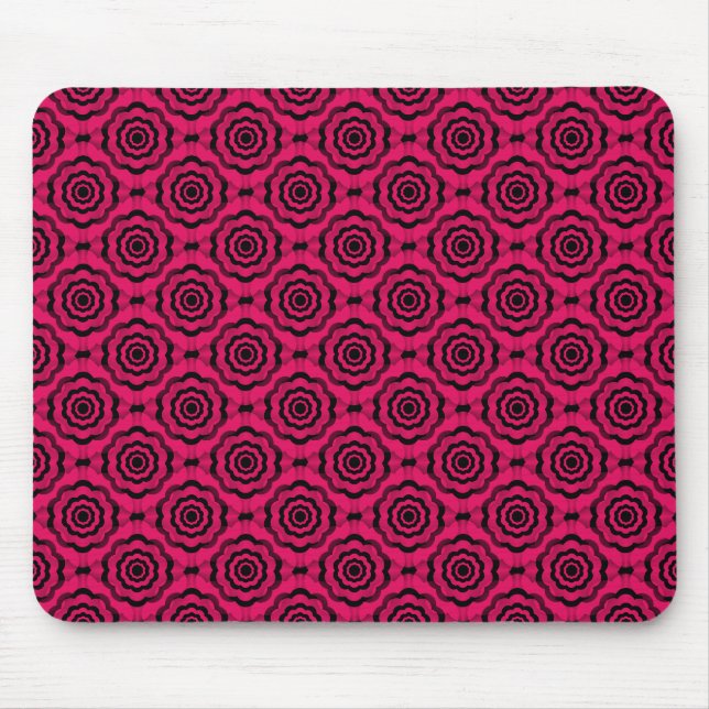 Alfombrilla De Ratón Raspberry Black Flower Seless Pattern (Frente)