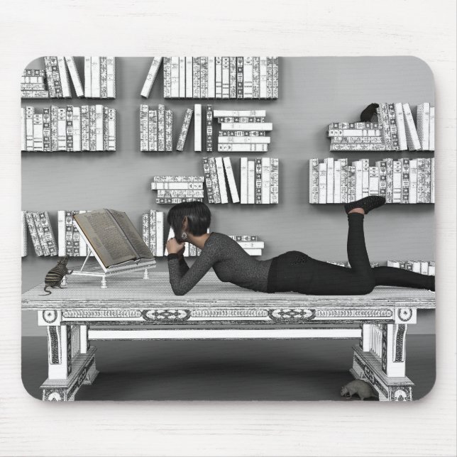 Alfombrilla De Ratón Rat pequena de bibliothèque (ratón de biblioteca) (Frente)