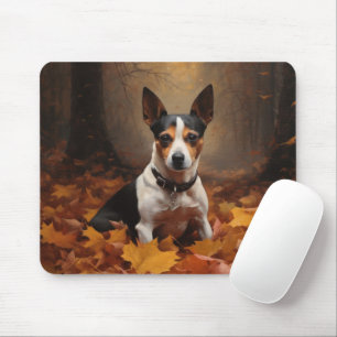 Alfombrilla De Ratón Rat Terrier en otoño hojas caídas inspiran