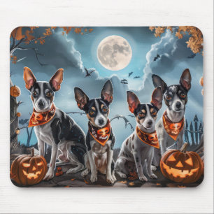 Alfombrilla De Ratón Rat Terrier Halloween Espeluznante