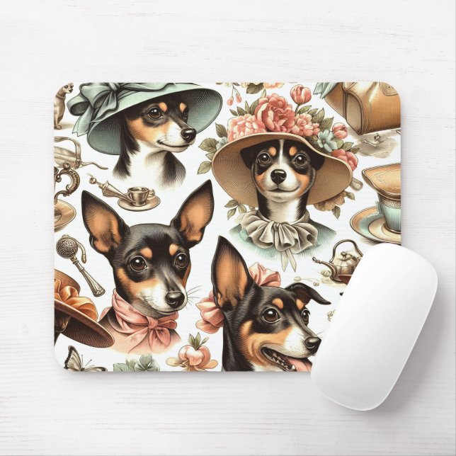 Alfombrilla De Ratón Rat Terrier Viejo Sin Marea (Con ratón)
