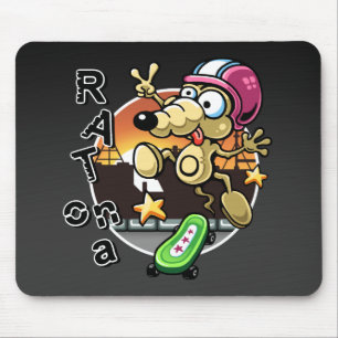 Alfombrilla De Ratón Rata en un monopatín Mousepad