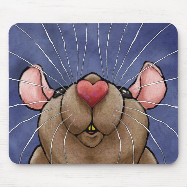 Alfombrilla De Ratón Rata linda Mousepad del corazón (Frente)