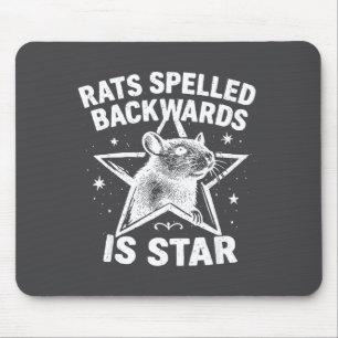 Alfombrilla De Ratón Ratas deletreadas al revés es estrella