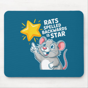 Alfombrilla De Ratón Ratas deletreadas al revés es estrella divertida j