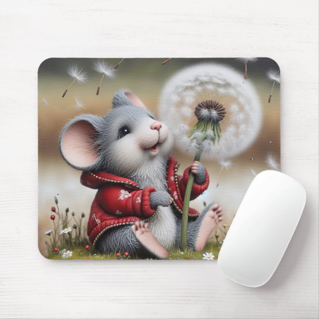 Alfombrilla De Ratón Ratón con un Dandelion (Con ratón)