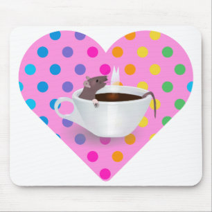 Alfombrilla De Ratón ratón de café de corazón