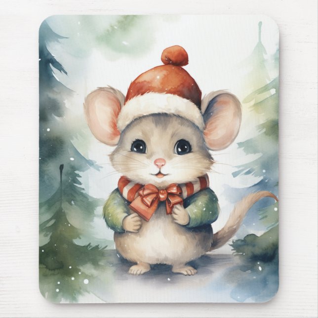 Alfombrilla De Ratón Ratón de Navidad (Frente)