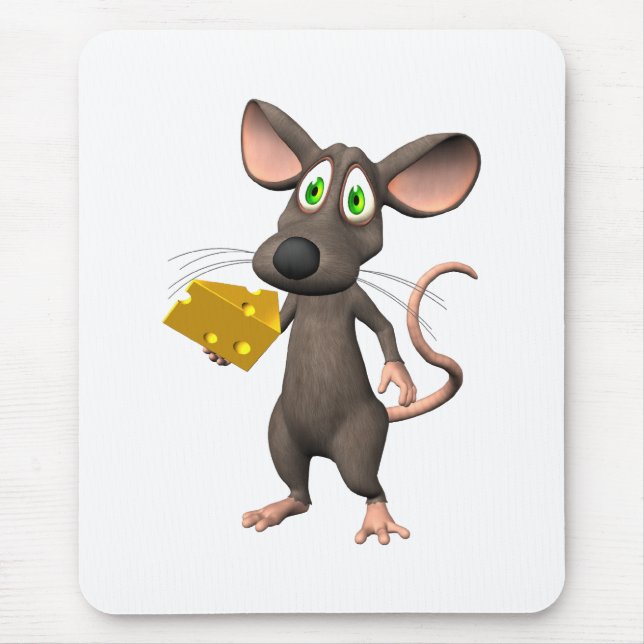 Alfombrilla De Ratón Ratón de Toon con el queso Mousepad (Frente)