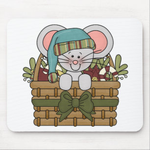 Alfombrilla De Ratón Ratón del navidad en cesta