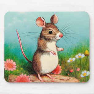 Alfombrilla De Ratón Ratón En Flores Mousepad