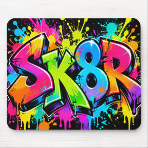 Alfombrilla De Ratón Ratón Neon Graffiti SK8R Colorido para Skater y Ju