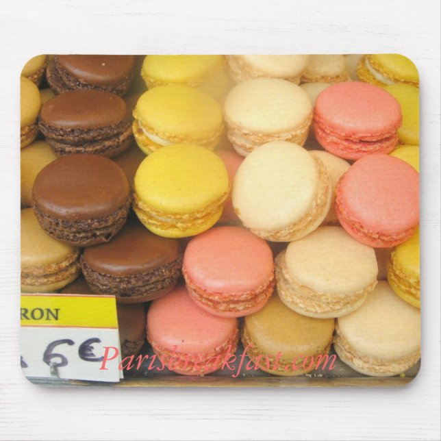 Alfombrilla De Ratón Ratón Parisbreakfast.com de Macaron (Frente)