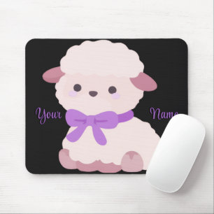 Alfombrilla De Ratón Ratón personalizado Cute Kawaii Cordero Sentado co
