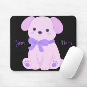 Alfombrilla De Ratón Ratón personalizado de cachorro sentado Kawaii lin