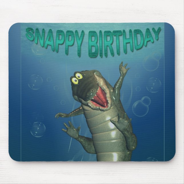 Alfombrilla De Ratón Ratón rápido feliz del mousepad del cocodrilo del (Frente)