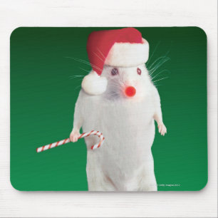 Alfombrilla De Ratón Ratón vestido como Papá Noel