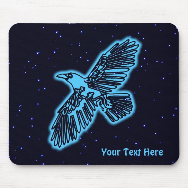 Alfombrilla De Ratón Raven Azul En Las Estrellas (Frente)