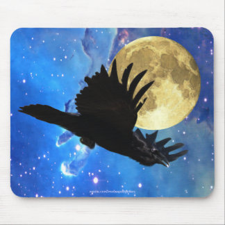 Alfombrilla De Ratón Raven, Luna y Mousepad del espacio ultraterrestre
