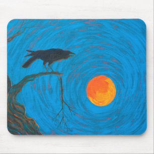 Alfombrilla De Ratón Raven y Luna llena