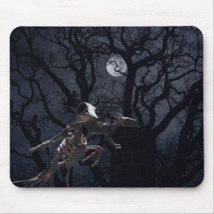 Alfombrilla De Ratón Raven y Rat Skeleton a la luz de la luna - Hallowe