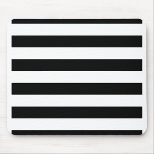 Alfombrilla De Ratón Rayado blanco y negro