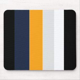 Alfombrilla De Ratón Rayas amarillas, azules, blancas y negras