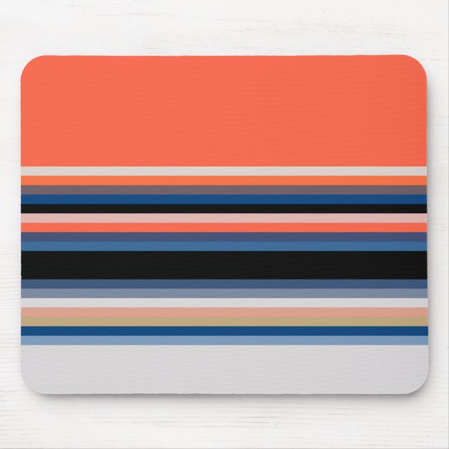 Alfombrilla De Ratón Rayas azules de naranja suave (Frente)